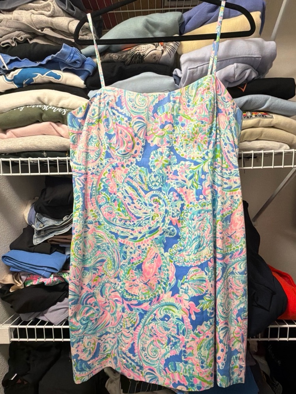 Lilly Pulitzer Spaghetti Strap Paisley Mini Dress in Blue, Pink & Green